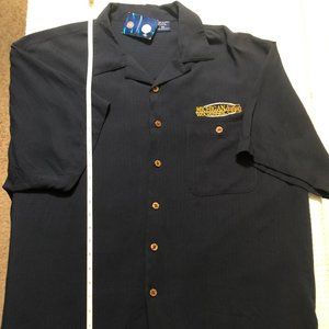Michigan Wolverines NWT! Cabana Shirt Embroidered Rayon TOMMY BAHAMA? XL Blue